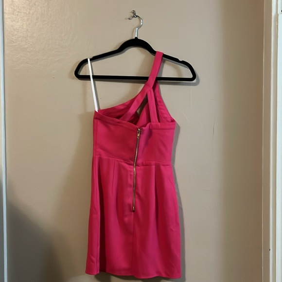 NBD x the Naven Twins Hot Pink One Shoulder Asymmetrical Mini Dress XS - Picture 7 of 13